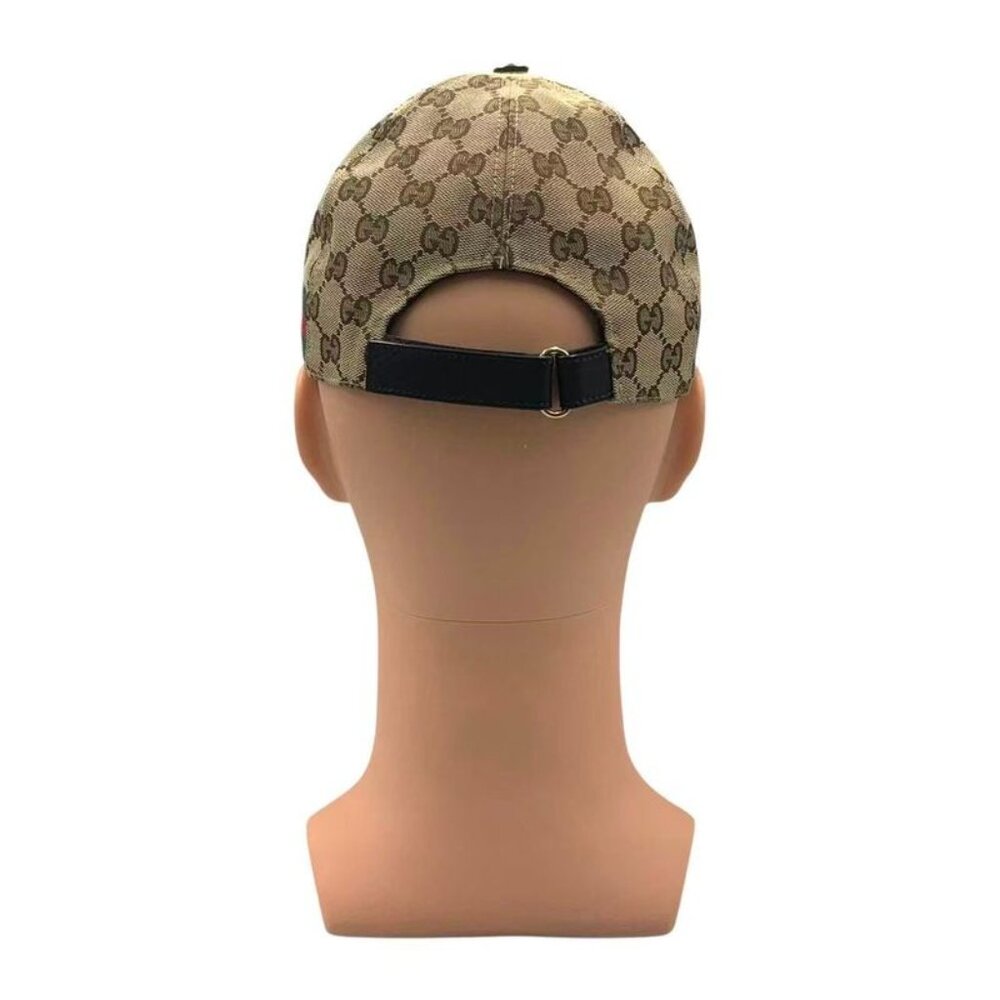 Gucci Hat Baseball Cap Leather GG Logo Bra - Picture 2 of 11